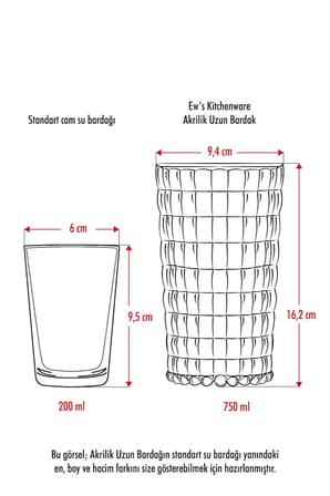 Allegra Koyu Yeşil 6?lı Bardak Seti 750 ml Akrilik Malzeme - Cam Değildir Kırılmaya Dayanıklı