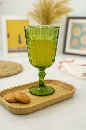 Allegra Koyu Yeşil Kadeh Bardak - 450 ml Tekli Akrilik Malzeme - Cam Değildir Kırılmaya Dayanıklı