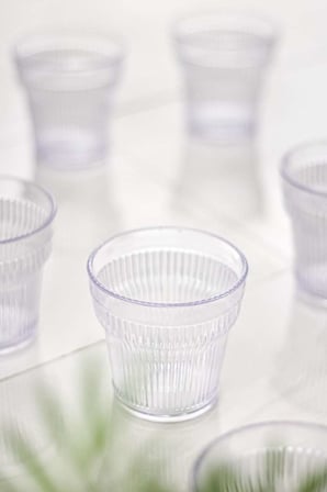 Akrilik Şeffaf 6'lı Kısa Bardak & Su Meşrubat Kahve Yanı Bardağı 300 ml ( Cam Değildir )