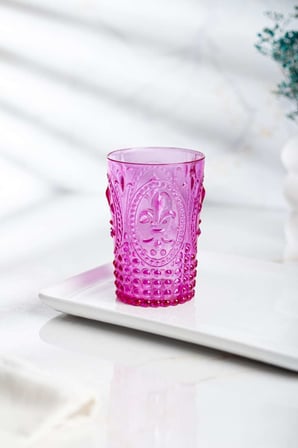 Akrilik Pembe Tekli Kısa Bardak & Su Meşrubat Kahve Yanı Bardağı 400 ml ( Cam Değildir )