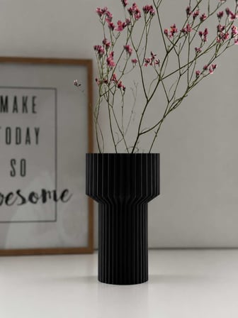 3D Baskı Modern Dekoratif Çiçek Vazosu - Minimal Silindir Tasarımlı Masaüstü Vazo, Ev ve Ofis Dekoru