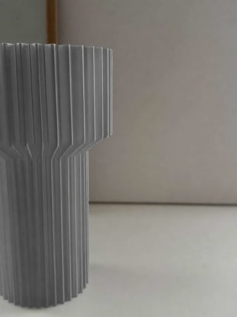 3D Baskı Modern Dekoratif Çiçek Vazosu - Minimal Silindir Tasarımlı Masaüstü Vazo, Ev ve Ofis Dekoru