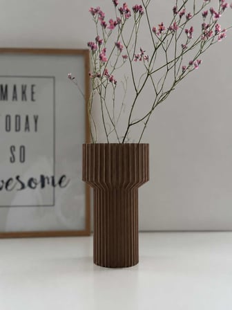 3D Baskı Modern Dekoratif Çiçek Vazosu - Minimal Silindir Tasarımlı Masaüstü Vazo, Ev ve Ofis Dekoru