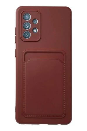 Galaxy A72 Kılıf Kelvin Kartvizitli Silikon - Bordo