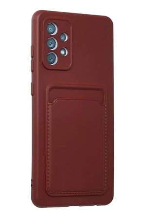 Galaxy A72 Kılıf Kelvin Kartvizitli Silikon - Bordo
