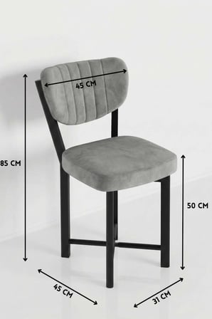 Sandalye 1 Adet Baby Face Kumaş Metal Modern Mutfak Sandalyesi Cafe Balkon Ofis Elma 9814 Gri