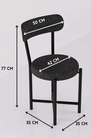 Sandalye 1 Adet Keten Kumaş Metal Ayak Modern Mutfak Sandalyesi Cafe Balkon Ofis Teddy 9817 Anstrast
