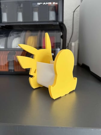 3D Baskı Sevimli Elektrik Fare Figürlü Kalemlik - Sarı Masaüstü Organizer