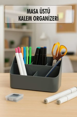 Masaüstü Kalem & Düzenleyici Kalemlik Füme