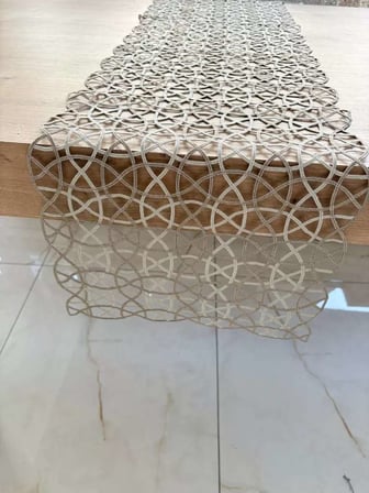 Salon Takımı Angles Çeyizlik Kapi Runner Set 5 Parça İşlemeli Ranır Masa Sehpa Konsol Örtüsü