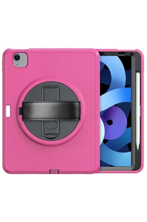 iPad 2025 10.9 10.Nesil (A16) Kılıf Hand Strap Tablet Kılıfı - Pembe