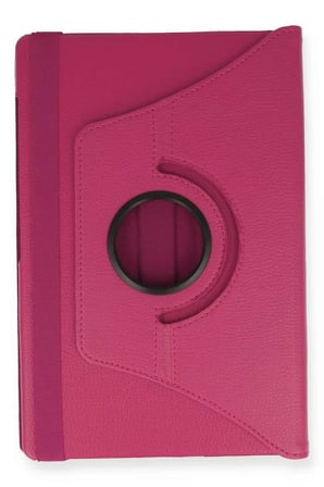 M10 FHD Plus X606F Kılıf 360 Tablet Deri Kılıf - Pembe