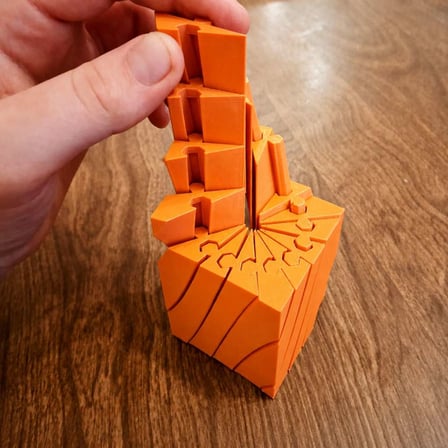 3D Baskı Twisting Küp - Mekanik Dönen Bulmaca Küpü-Turuncu
