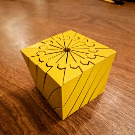 3D Baskı Twisting Küp - Mekanik Dönen Bulmaca Küpü-Sarı