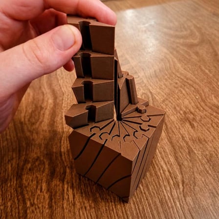 3D Baskı Twisting Küp - Mekanik Dönen Bulmaca Küpü-Kahverengi