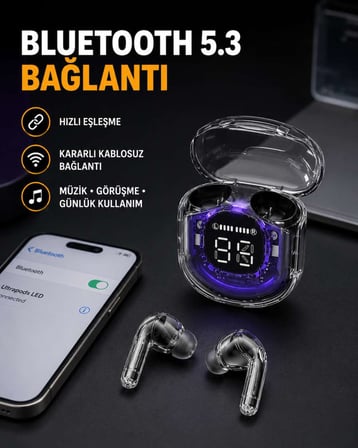 Kablosuz Şarj Destekli Hafif ve Güçlü Kulaklık