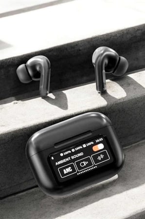 Kablosuz Bluetooth Kulaklık Ekranlı Uzun Şarj Süreli ANC Destekli