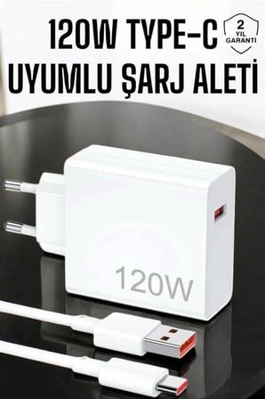 120W Şarj Aleti Type-C Uyumlu Turbo Şarj Aleti Yeni Nesil