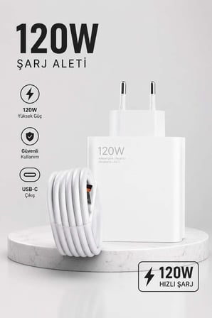 Turbo Hızlı Şarj Destekli 120W USB-C Şarj Seti