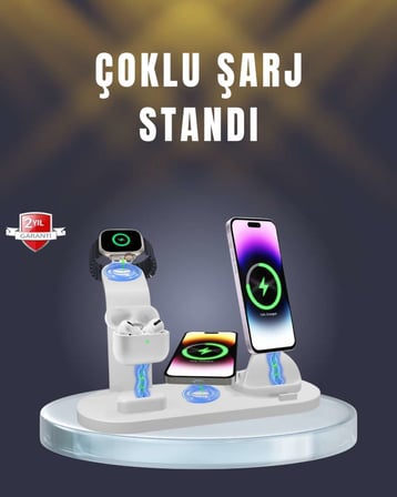 iPhone, AirPods ve Akıllı Saat Uyumlu Çoklu Şarj Cihazı
