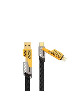 Dönüştürülebilir 4 Başlıklı Hızlı Şarj Kablosu – 1.2m, 65W, Dayanıklı ve Esnek Tasarım