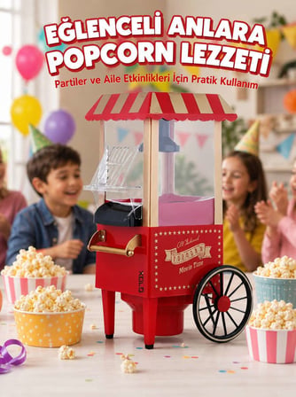 Sıcak Hava Teknolojili Yapışmaz Popcorn Makinesi