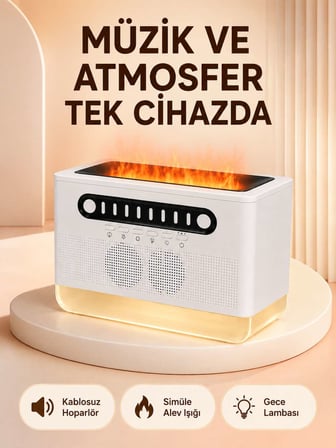Çok Fonksiyonlu Kablosuz Hoparlör 8 Beyaz Gürültü Renkli Gece Lambası