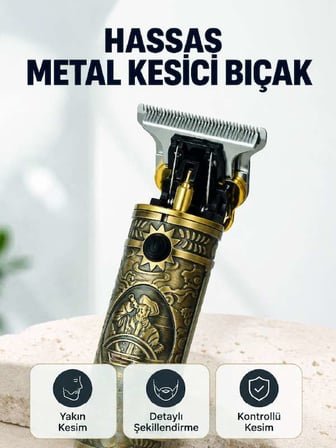 Şarj Edilebilir Saç Sakal Kesme Makinesi 300 Dakika Kullanım 3 Taraklı