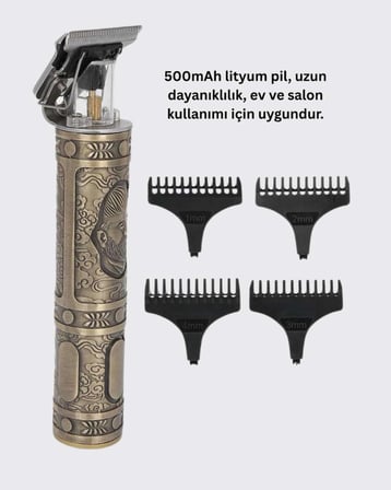 Dayanıklı Çelik Kafa ve Güçlü Motorlu Saç Sakal Makinesi