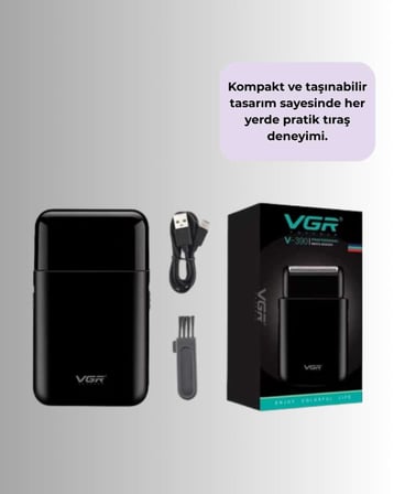Kart Tasarımlı Şarjlı Tıraş Makinesi | 2 Başlıklı Hassas Kesim