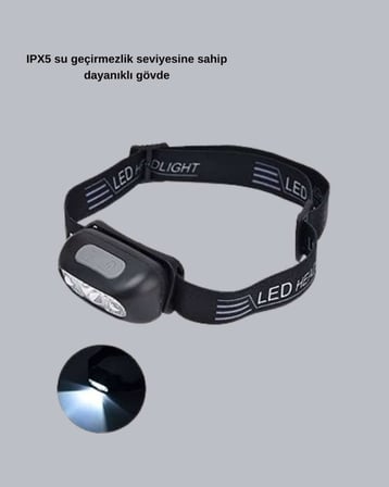 Şarjlı LED Kafa Feneri | 4 Modlu Akıllı Sensörlü Far | Su Geçirmez IPX5 Kamp ve Balıkçı Lambası