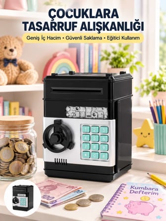 Otomatik Para Çeken Şifreli ATM Tasarımlı Kumbara