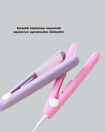 Seyahat Tipi Mini Saç Düzleştirici – Seramik Kaplama, Hızlı Isınma, Kompakt Tasarım