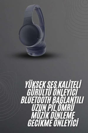 Kablosuz Bluetooth Kulaklık Kulak Üstü Ayarlanabilir Uzun Ömürlü Yeni Nesil