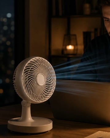 Masaüstü Mini Fan Sessiz Çalışan 2 Hızlı Otomatik Salınımlı Fan
