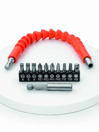 12 Parça Esnek Bits Uç Seti 300 mm Esnek Şaftlı Tornavida Uç Seti