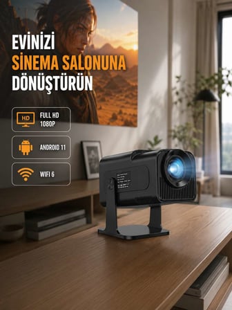 1.5 KG Ağırlığında, 4500 Retro Oyunlu Multimedya Projektör Yeni Nesil