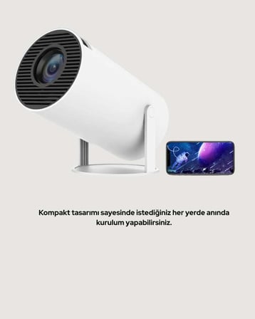 4K Uyumlu 130 İnç Full HD Projeksiyon Cihazı ve Kablosuz Aktarım Özelliği