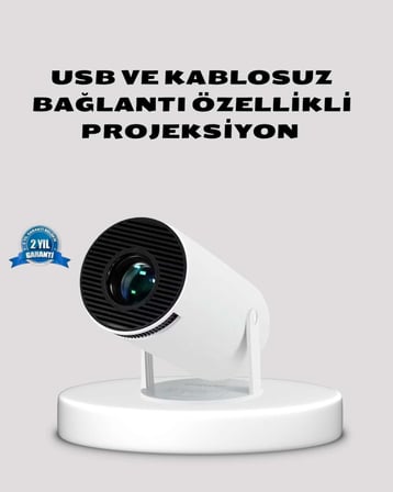 HDMI USB Bağlantılı 4K Destekli Taşınabilir Projeksiyon Cihazı