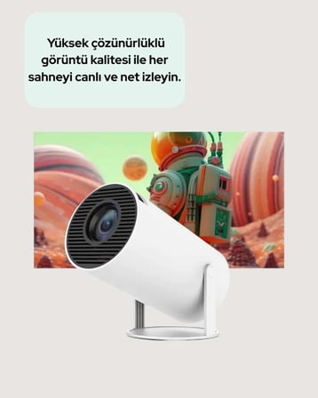 Kablosuz ve Kablolu Bağlantı Seçenekli Ev Tipi Projeksiyon