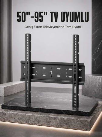 TV Duvar Askı Aparatı 50-95 İnç Uyumlu Güvenli Sabit Montaj