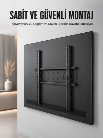 Profesyonel Sabit TV Askı Aparatı Ultra Dayanıklı Çelik Duvar Montaj Braketi 50-95 İnç