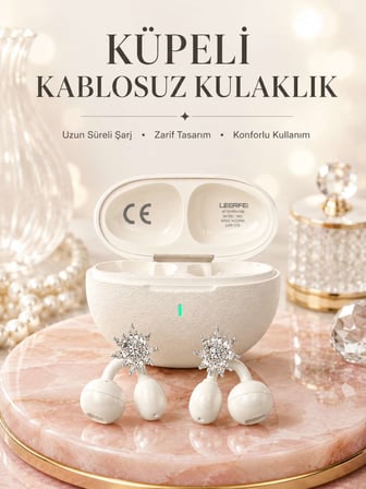 Küpeli Kablosuz Kulaklık Uzun Süreli Batarya Performansı