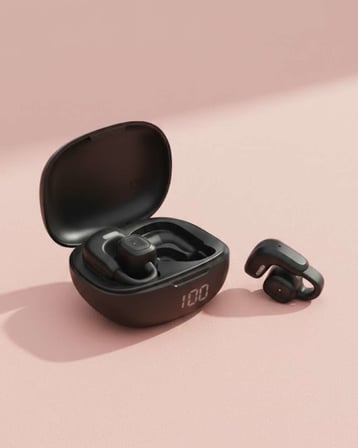 Açık Tasarım Kablosuz Bluetooth Spor Kulaklık LED Ekranlı