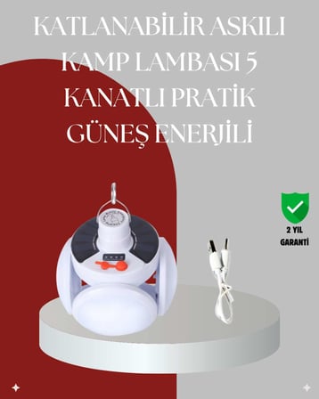 360 Derece Katlanabilir Solar LED Aydınlatma Çadır Lambası