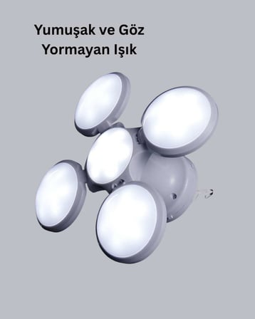 Solar Güneş Enerjili ve USB Şarjlı 5 Kanatlı LED Kamp Lambası