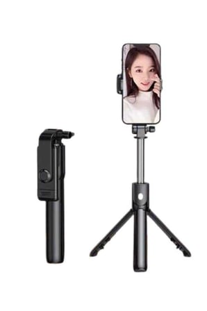 Selfie Çubuğu Tripod Bluetooth Kumandalı Selfie Çubuğu Telefon Tutucu