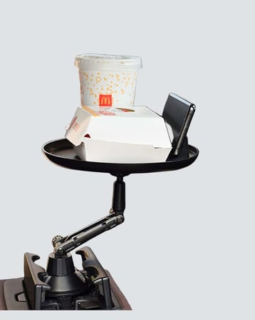 360° Döner Araç Bardaklık Tepsisi Geniş Yemek Alanlı Telefon Standlı