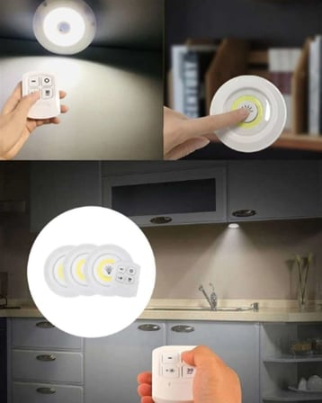 Kablosuz 3 Lü Spot Led Lamba Seti Uzaktan Kumandalı Enerji Tasarruflu Aydınlatma
