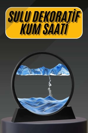 3D Led Işıklı Kum Saati Gece Lambası Hareketli Sulu Kum Saati Dekoratif